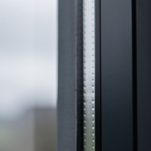 Close-up van antraciet kunststof kozijn met slanke profielen in een woning in Onderbanken