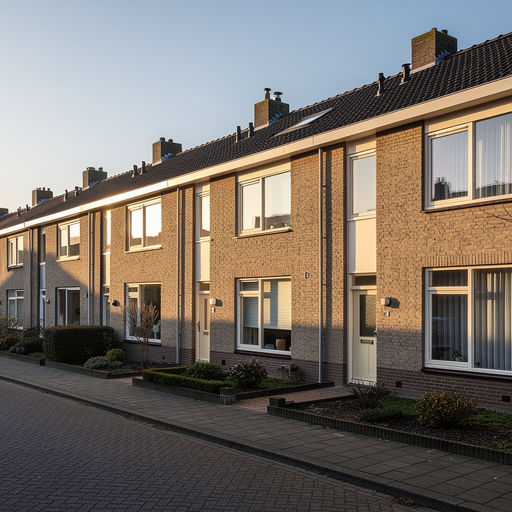 Jaren-60 rijtjeswoning in Gulpen-Wittem met crèmewitte kunststof kozijnen