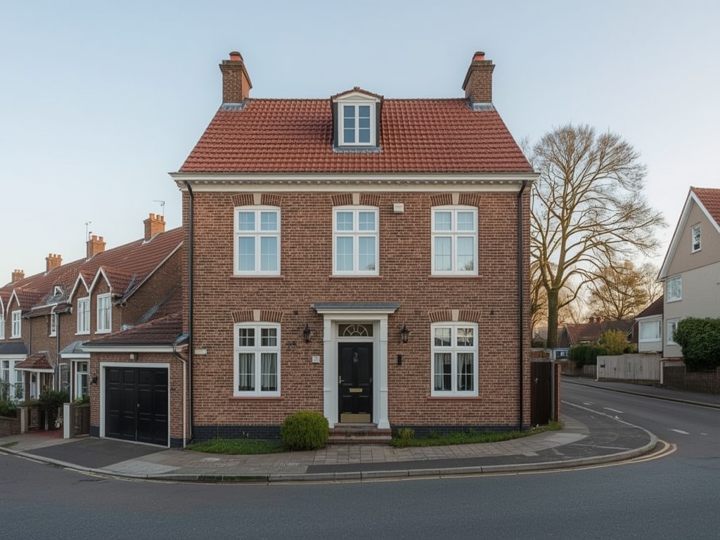 Vrijstaand huis in Simpelveld met nieuwe witte kunststof kozijnen in een Limburgs glooiend straatbeeld
