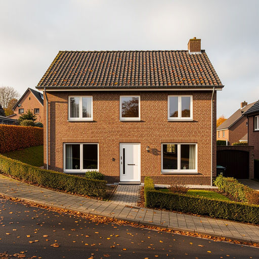 Vrijstaande woning in Brunssum met nieuwe witte kunststof kozijnen op een heuvelstraat in Limburg