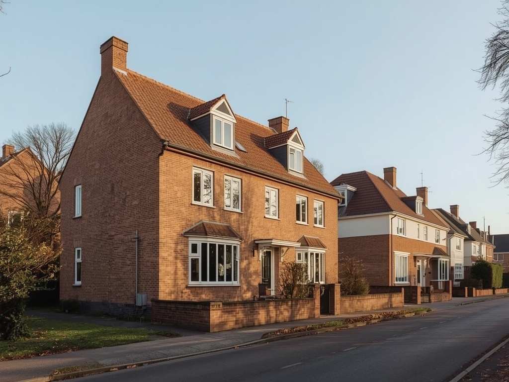 Vrijstaande woning in Schinnen met nieuwe witte kunststof kozijnen in een heuvelachtige Limburgse straat