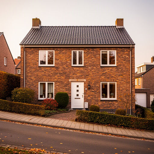 Vrijstaande woning in Sittard-Geleen met nieuwe witte kunststof kozijnen in een glooiende Limburgse straat