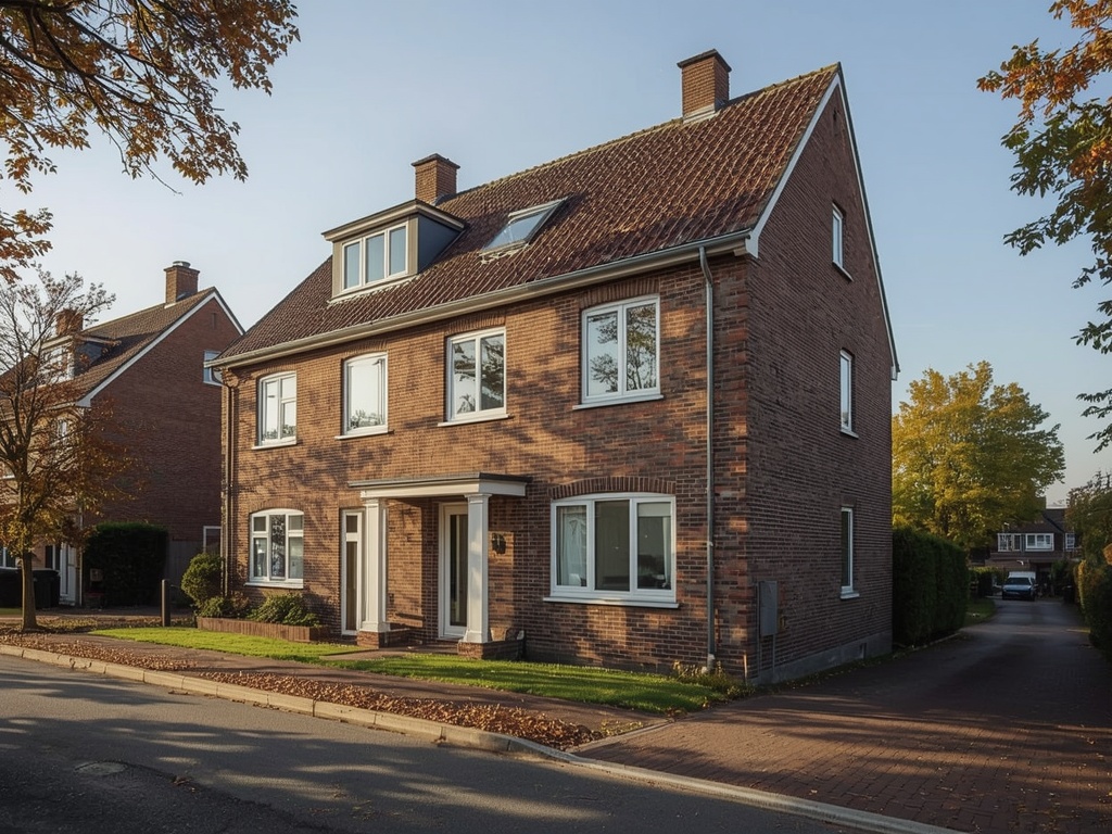 Vrijstaande woning in Voerendaal met nieuwe witte kunststof kozijnen in het glooiende Limburgse landschap