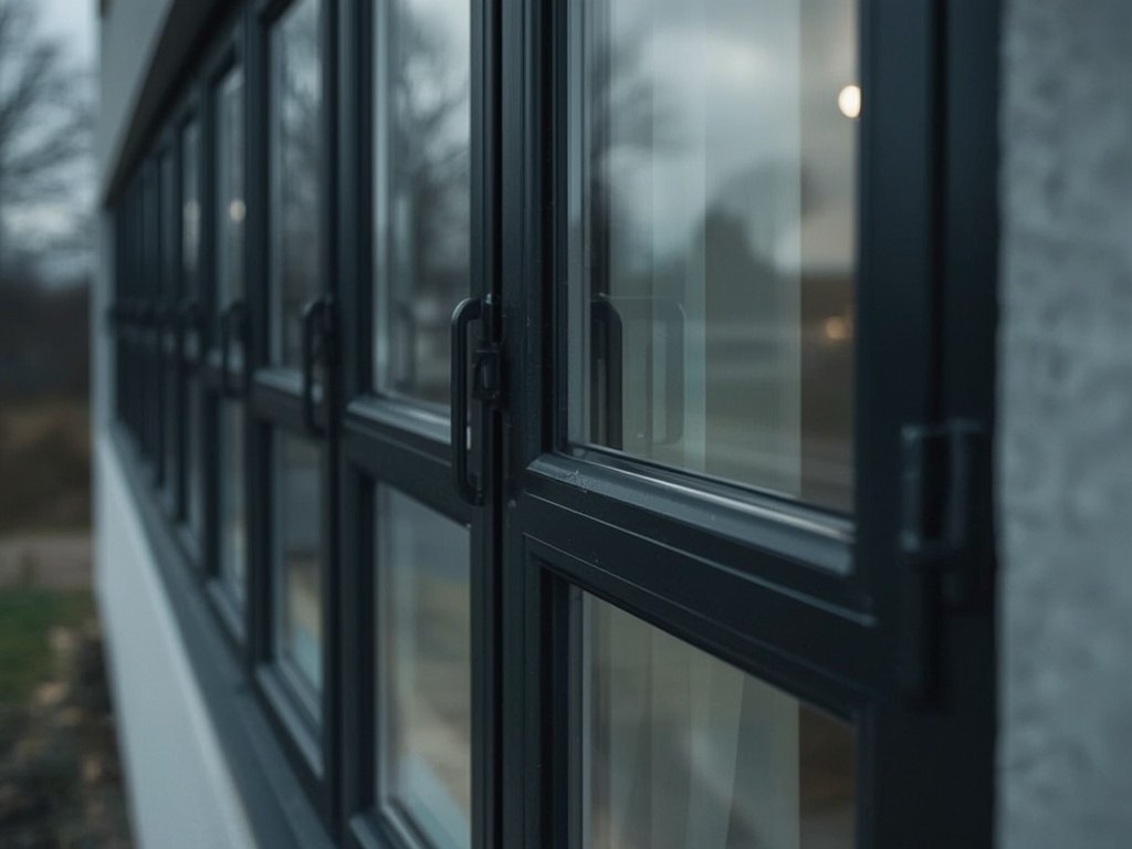 Detailopname van een antracietgrijs kunststof kozijn in een woning in Beekdaelen