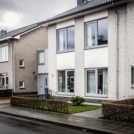 Witte kunststof draaikiepramen met HR++ glas in een rijtjeshuis