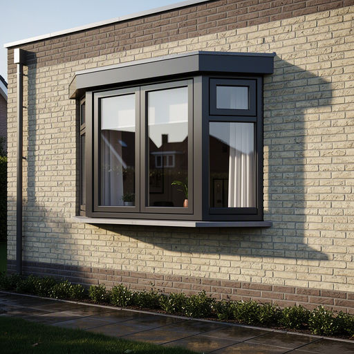 Antraciet kunststof kozijnen aan een gerenoveerde woning